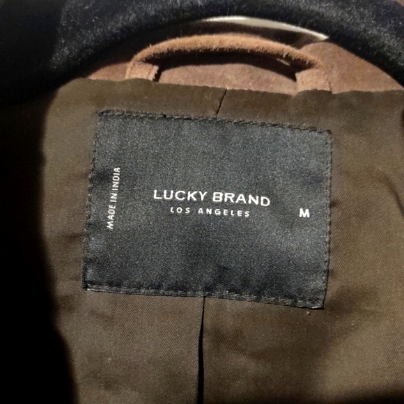 NWT Men's Lucky Brand Suede Trucker Jacket. Medium. - Picture 10 of 12